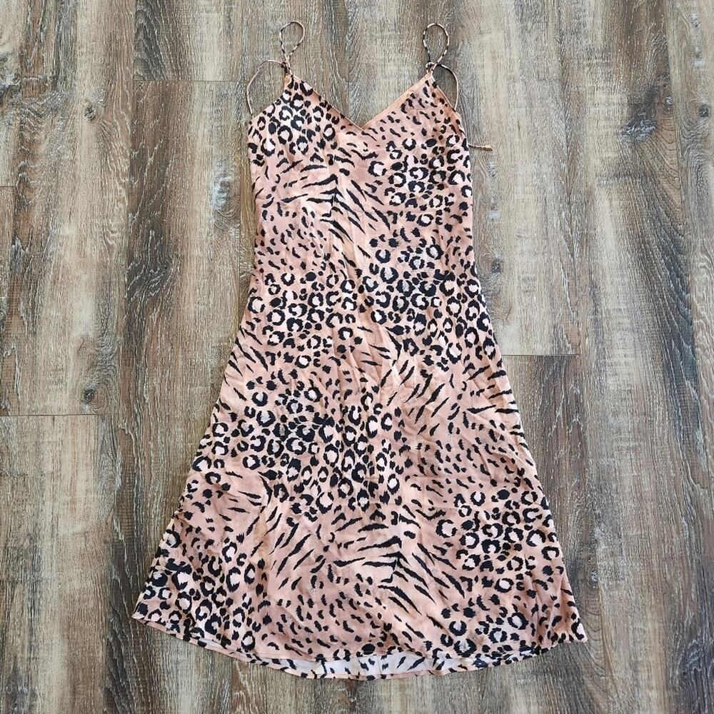 Paige Cicely Silk Faded Leopard Print Slip Dress Size XS NWT Sleeveless Knee - Picture 3 of 12